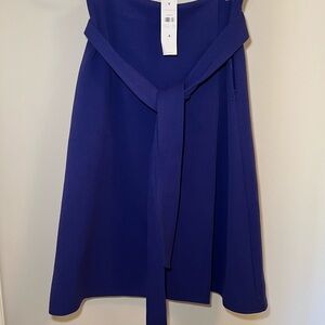 Ann Taylor Navy A-Line Skirt with Side Tie Detail